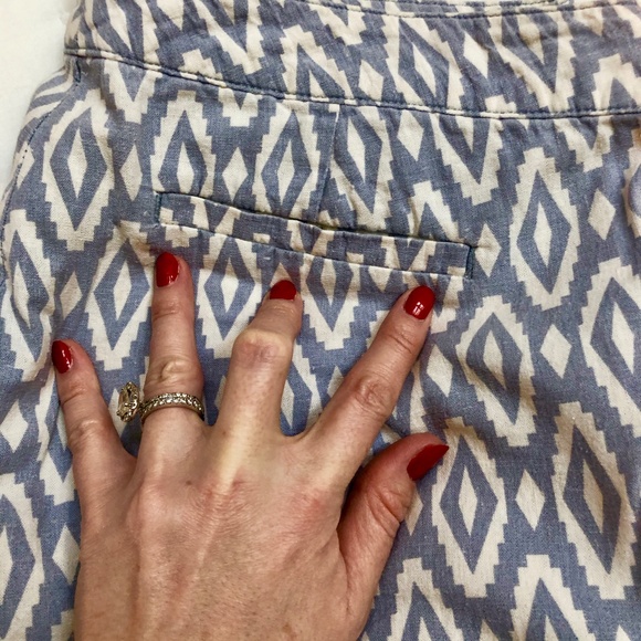 Linen Chambray Aztec Printed Pant Trouser - Picture 2 of 3